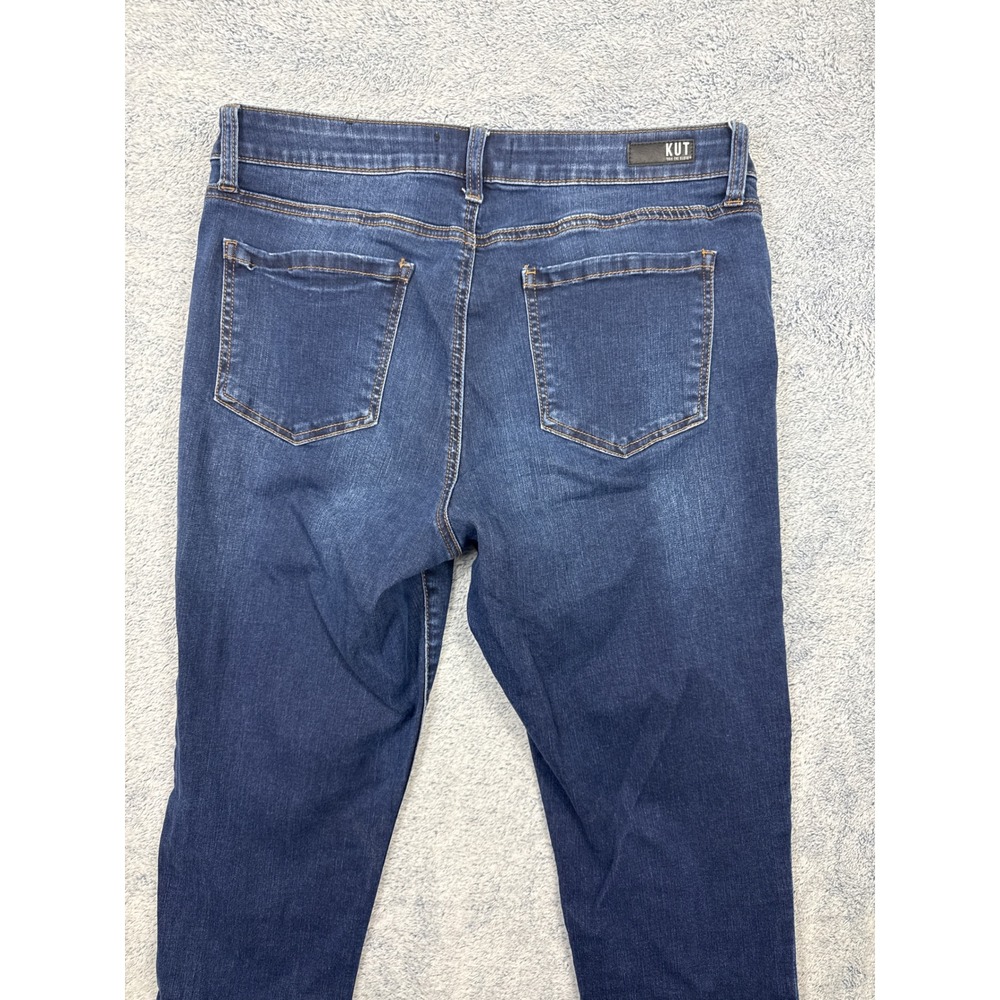 Kut from the Kloth Womens 10 Blue Skinny Jeans Step Hem Raw Edge Frayed - Picture 9 of 15